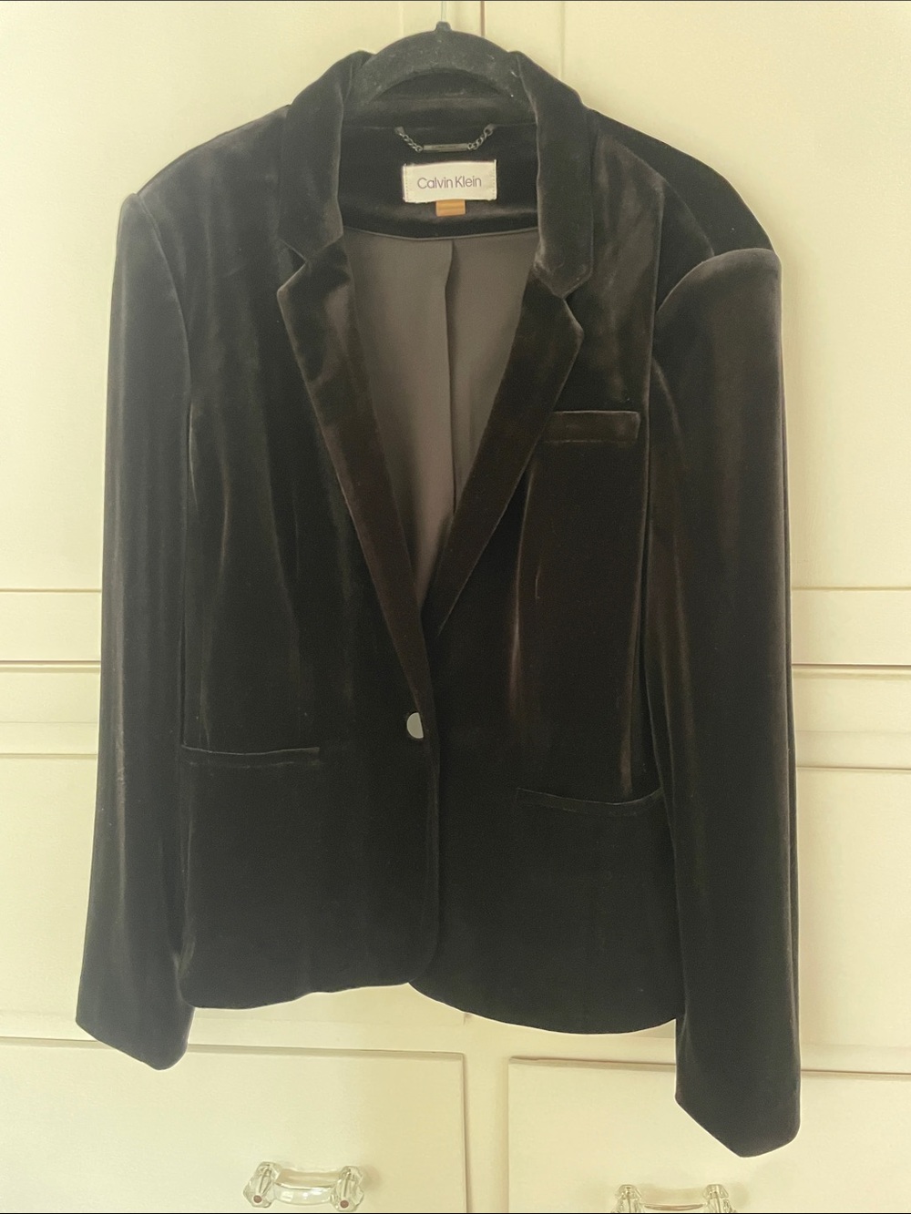 Vintage Calvin Klein Black Velvet Blazer Jacket